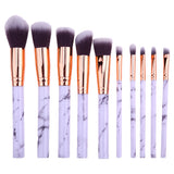 10pcs Marble Patten Makeup Brush for Cosmetic Powder Foundation Eyeshadow Lip Make up Brushes Set Beauty Tool maquiagem